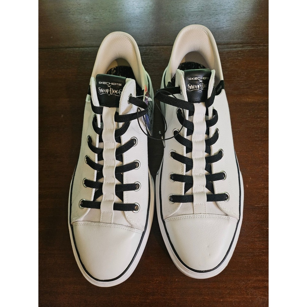 Skechers Snoop Dogg Snoop One Double G Mens 10 White Black Slip-Ins Sneakers